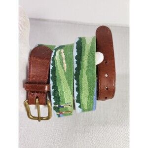 Smathers & Branson Size 44 Belt Golf Needlepoint Handstitch Golfer Rare
